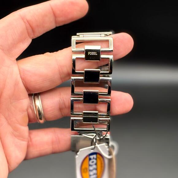 Fossil F2 ES1865 Womens Square Link Stainless Steel Bracelet Dress Watch NOS - Picture 11 of 17